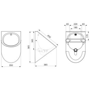 Douglas Commercial Products -  Delabie Delta Wall-hung Urinal 134170