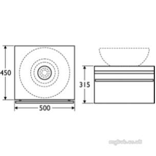 Ideal Standard Create Furniture -  Ideal Standard Create E3318 500mm Laminate Worktop Oak E3318ga