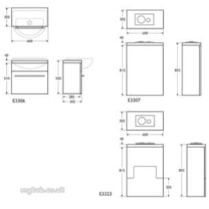 Ideal Standard Create Furniture -  Ideal Standard Create E3317 600mm Laminate Worktop Oak