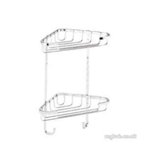 Croydex Bathroom Accessories -  Steel Small Two Tier Corner Basket Cp