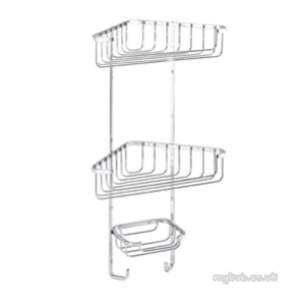 Croydex Bathroom Accessories -  Steel Three Tier Corner Basket Cp