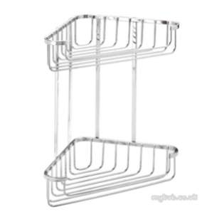 Croydex Bathroom Accessories -  Stainless Steel Lg 2 Tier Corner Basket