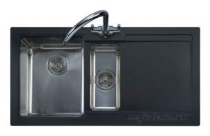 Rangemaster Sinks -  Cubix Gemini N/stn 15b Rhd Black And Ap