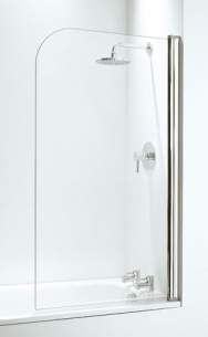 Coram Designer Bathscreens -  Coram 800mm Curved Bathscreen Wh/cl