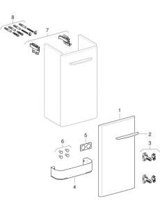 Geberit Furniture -  Geberit Selnova Sqr Vanity Unit 450 Comp Hrb Wh 500.183.01.1