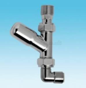 Myson Manual Radiator Valves -  Myson S/line Decor Angle 15mm Wh/ls Cp