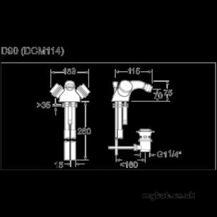 Deva Brassware -  Deva Sole114 Solerno Bidet Mixer Puw Cp