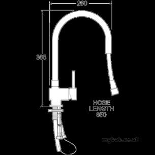 Deva Brassware -  Deva Stick104 Mono Sink Mixer P/out Rinser