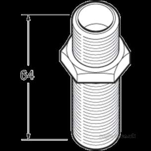 Deva Brassware -  Deva 0.5 Inch Brass Straight Nipple/back Nut