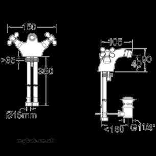 Deva Brassware -  Deva Tud114 Tudor Bidet Mixer Cp