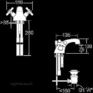 Deva Brassware -  Deva Regency Mono Basin Mixer And Puw Cp