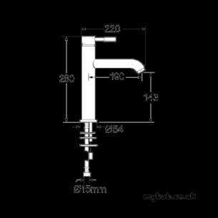 Deva Brassware -  Deva Vision Tall Mono Sink Mixer Cp