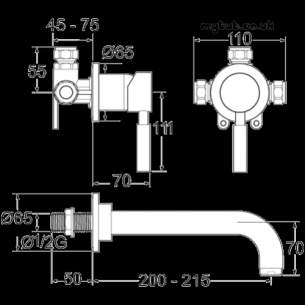 Deva Brassware -  Deva Vsn122 Vision Wall Mounted Basin Mixer Cp-special