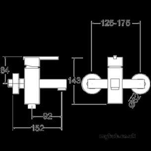 Deva Brassware -  Deva Zon109 Zonos Wall Mounted Bath Filler Cp