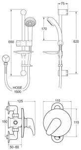 Deva Showering -  Adore Manual Shower Valve And Single Func Kit