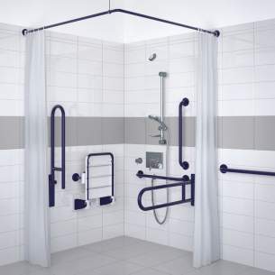 Delabie DOC M -  Delabie Doc M Recessed Shower Pack Blue Epoxy Coated