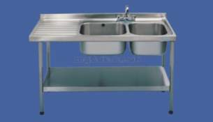 Sissons Stainless Steel Sinks -  E20605l 1500 X 600 Left Hand Db Catering Sink Ss