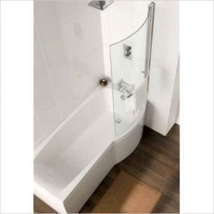 Eastbrook Baths -  Prado Offset Showerbath 1700 Front Panel White 23.1031