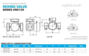 Esbe Limited -  Esbe Vrg133 3 Way Valve 22mm Cv- 6.30