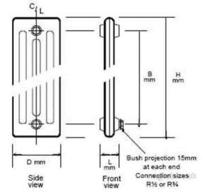 Clyde Cast Iron and Steel Radiators -  Fkr F900/160 980mm X 605mm 10sect Ci Rad