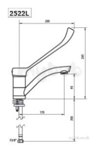 Delabie Basin Mixers -  Delabie Mechanical Basin Mixer With Swivel Spout H95mm Hygiene Lever