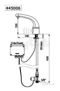Delabie Basin Taps -  Delabie Tempomatic Basin Tap M3/8 Inch 6v Battery