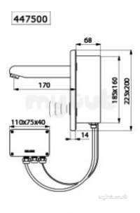Delabie Basin Taps -  Delabie Tempomatic Rec Basin Tap /st Steel Plate 230/12v Spout L170