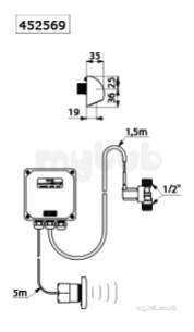 Delabie Shower Valves -  Delabie Tempomatic Recessed Shower Valve M1/2 Inch Mains 230/12v