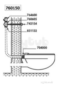 Delabie Accessories and Miscellaneous -  Delabie Tempochasse Cross Wall 190 Kit 1 Inch 7sec Plus Elbow Tube 32