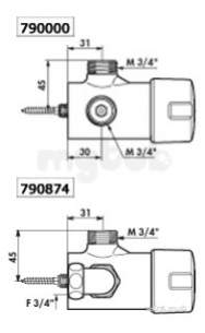 Delabie Brassware -  Delabie Tempomix Exposed Shower Mixer M3/4 Inch 30sec Time Flow