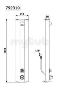 Delabie Showers -  Delabie Securitherm Therm Alu Shower Panel Hidden Inlets 30 Sec