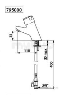 Delabie Basin Mixers -  Delabie Tempomix Basin Mixer F3/8 Inch 7 Sec Time Flow Bayblend Control