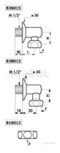 Delabie Accessories and Miscellaneous -  Delabie Elbow Wall Union With Stopcock Mf1/2 Inch L30 H30