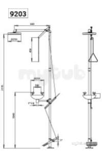 Delabie Safety Eye Wash -  Delabie Safety Free Standing Eye Wash And Shower Combination