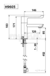 Delabie Basin Mixers -  Delabie Securitherm Therm Seq Bioclip Basin Mixer H85 L120mm 15mm H960515