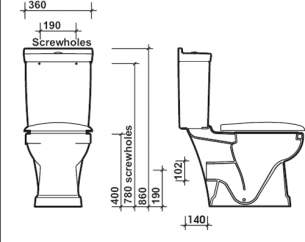 Twyford Grace Sanitaryware -  Twyford Grace Wc Pan Ho Gc1148wh