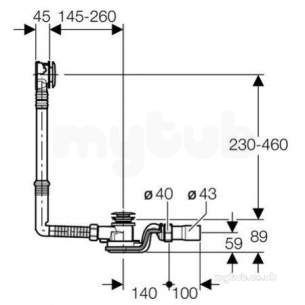 Geberit Commercial Sanitary Systems -  Push Bath Trap Overflow Puw Standard