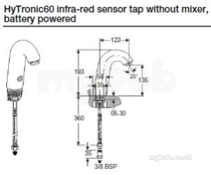 Geberit Commercial Sanitary Systems -  Wt60 Infrared Sensor Tap-palladium 115733hc1