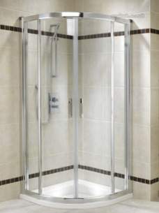 Twyford Geo6 and Hydr8 Enclosures -  Twyford Ge06 900mm Quadrant Silver G65700cp