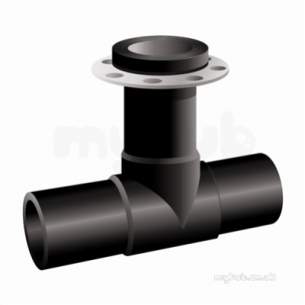 Gps Black Puppedspigot Pe Fittings -  Gps 125x80pn16 Black Ls Pe100 Tee 363 315