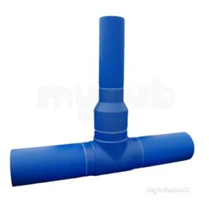 Gps Blue Puppedspigot Pe Fittings -  Gps 315 X 125 Blue Pup Pe100 Tee 357 323