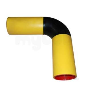 Gps Yellow Puppedspigot Pe Fitting -  Gps 125 Yellow Pupped 90 Deg Elbow 309 315