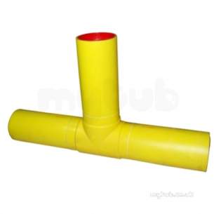 Gps Yellow Puppedspigot Pe Fitting -  Gps 125 Yellow Pupped Equal Tee 321 315