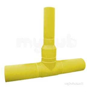 Gps Yellow Puppedspigot Pe Fitting -  Gps 315 X 180 Yellow Pupped Tee 358 323