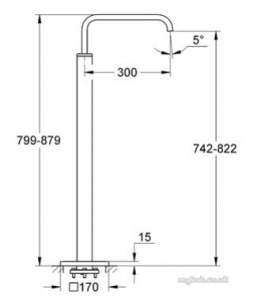 Grohe Tec Brassware -  Allure 13218 Floor Standing B Spout 13218000