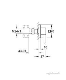 Grohe Tec Brassware -  Allure 19384 Concealed Valve Trim 19384000