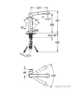 Grohe Kitchen Brassware -  Grohe K7 Ohm Sink Pullout Spry Supersteel 32176dc0