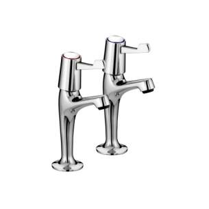 Bristan Brassware -  Bristan Value Lever High Neck Pillar Taps Chrome Val2 Hnk C Cd