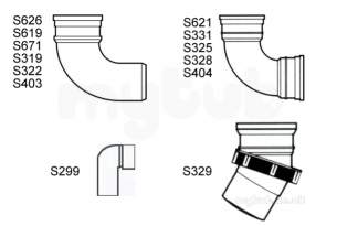 Hunter Plastics Above Ground -  82mm X 92.5deg Bend Spigot Tail S619-b