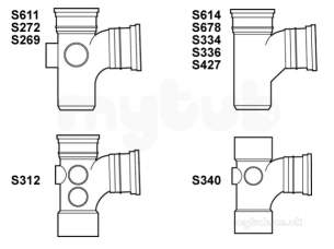 Hunter Plastics Above Ground -  110mm X 104deg Branch Skt/spig Tl S272-g